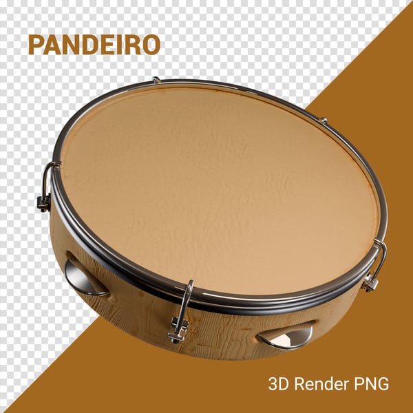 ZYW PANDEIRO 3D RENDER PNG PARA COMPOSIÇÃO (25)