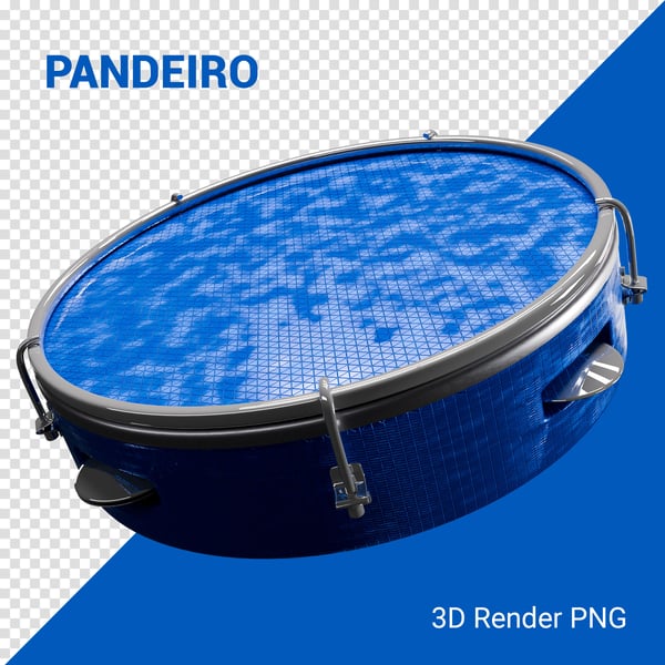 PANDEIRO 3D CARNAVAL ELEMENTO PNG COMPOSIÇÃO SOCIAL MEDIA