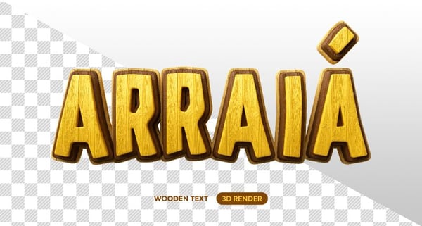 ARRAIÁ TEXTO 3D PARA SÃO JOÃO FESTA JUNINA