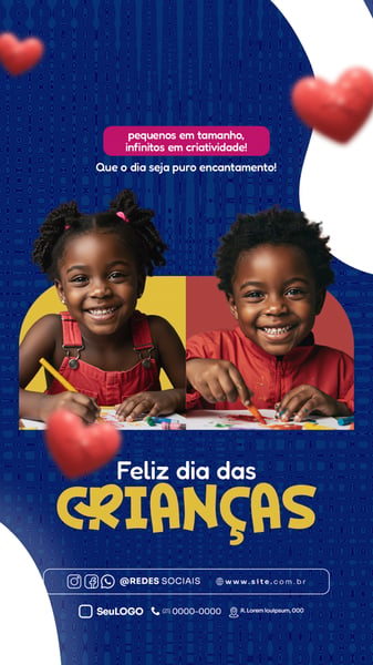 FELIZ DIA DAS CRIANÇAS 12 DE OUTUBRO STORY SOCIAL MEDIA PSD EDITÁVEL 06