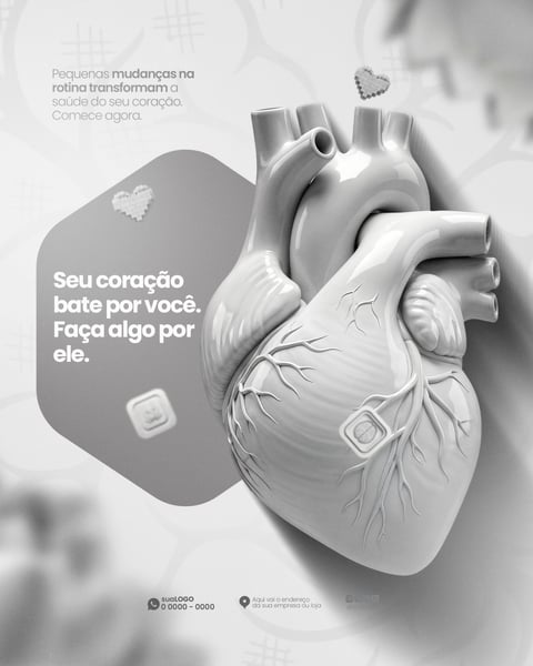 FLYER SADE CARDACA CAMPANHA VISUAL MODELO CINZA REALISTA