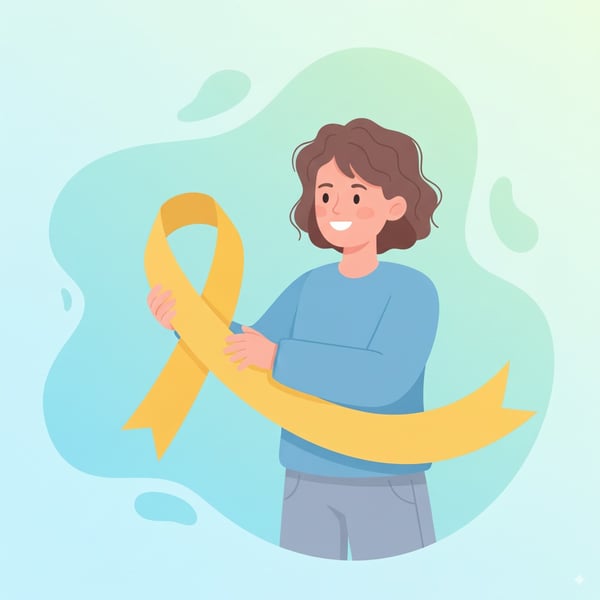IMAGEM ILUSTRAÇÃO DE MULHER SEGURANDO LAÇO DO SETEMBRO AMARELO