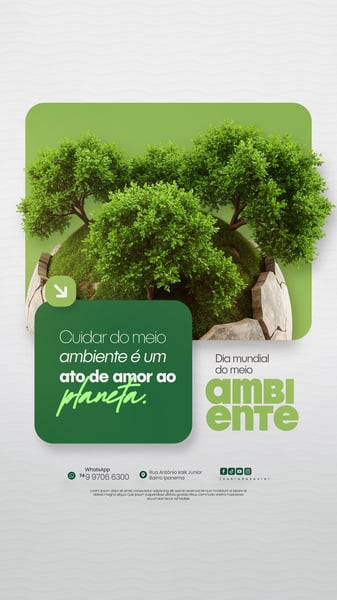 DE JUNHO - DIA MUNDIAL DO MEIO AMBIENTE SOCIAL MEDIA PSD EDITÁVEL