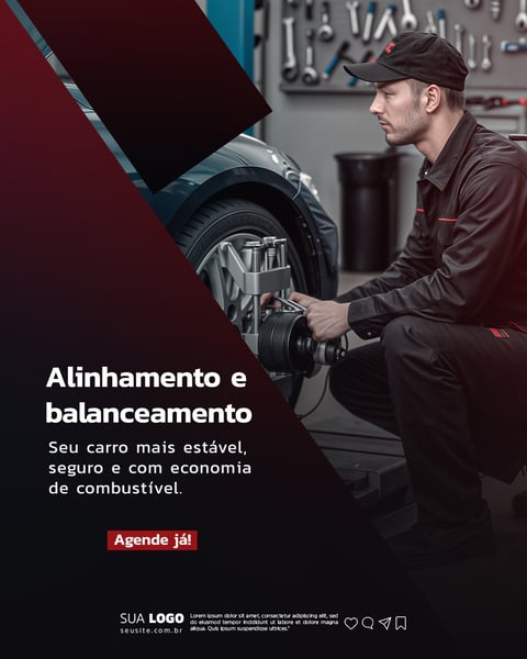 Oficina Mecânica Social Media PSD Editável 