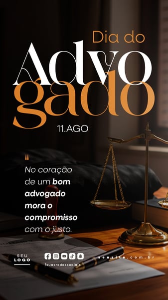 DIA DO ADVOGADO 11 DE AGOSTO SOCIAL MEDIA PSD EDITÁVEL STORY 5