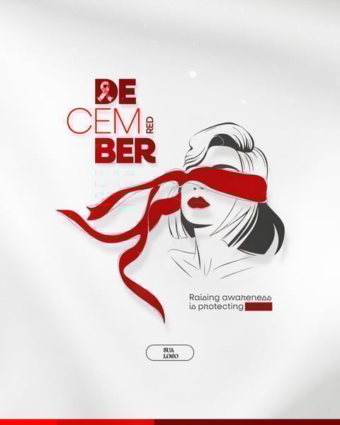 RED DECEMBER MÊS DE LUTA E CONSCIENTIZAÇÃO CONTRA AIDS, HIV E OUTROS STIS SOCIAL MEDIA EDITÁVEL PSD