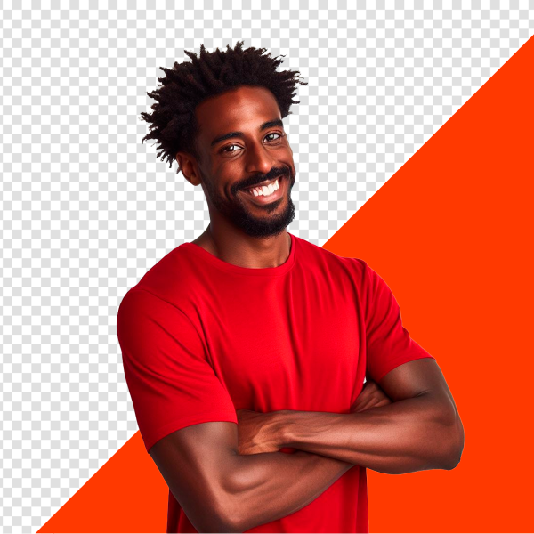 JOVEM DE BRAÇOS CRUZADOS