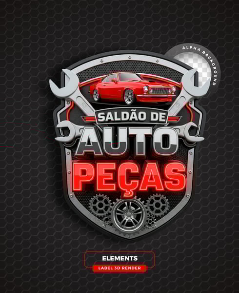 ELEMENTO 3D PARA COMPOSIÇÃO DE ARTES AUTOMOTIVAS MODELO 02