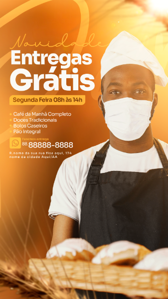 STORIES ENTREGA GRÁTIS PANIFICADORA SOCIAL MEDIA PSD