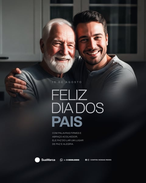 DIA DOS PAIS 10 DE AGOSTO SOCIAL MEDIA PSD EDITÁVEL