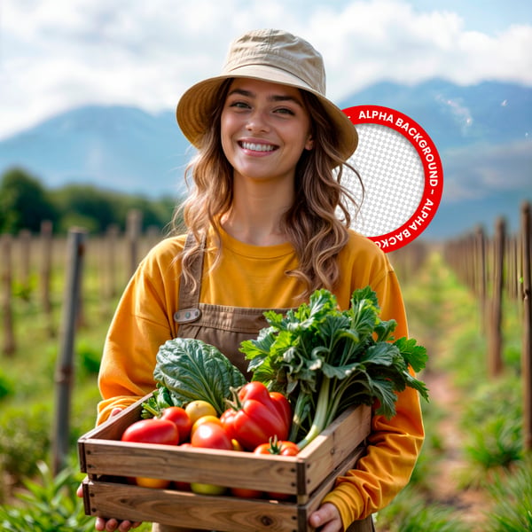 CZT MULHER NA AGRICULTURA SUSTENTÁVEL COM VEGETAIS NATURAIS – IMAGEM PARA COMPOSIÇÃO PSD
