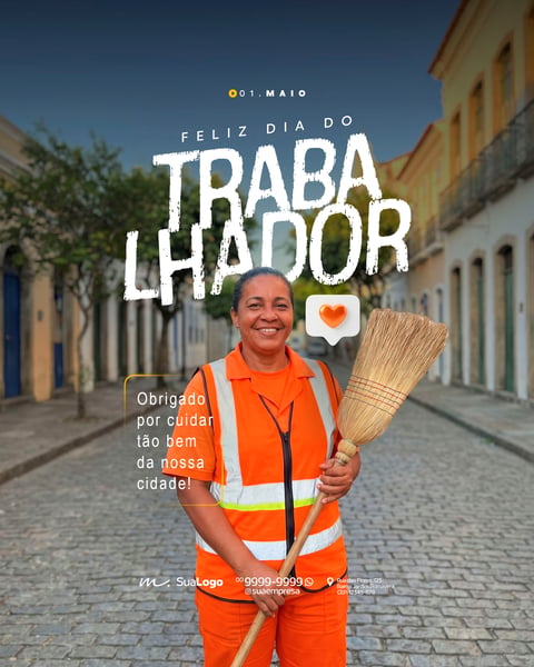 FELIZ DIA DO TRABALHADOR 01 DE MAIO PROFISSÕES SOCIAL MEDIA PSD EDITÁVEL 4