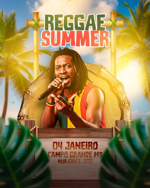 FLYER EVENTO SHOW REGGAE SUMMER PSD FEED 22