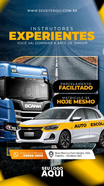 STORY - AUTO ESCOLA - CNH - MOTORISTA | SOCIAL MEDIA - PSD EDITÁVEL