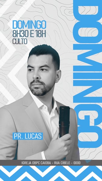 FLYER GOSPEL CULTO DOMINGO PSD STORY 4