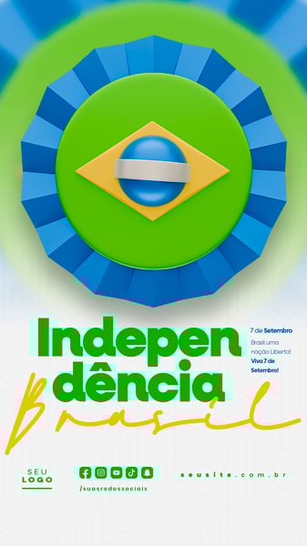 INDEPENDÊNCIA DO BRASIL 7 DE SETEMBRO STORY SOCIAL MEDIA EDITÁVEL