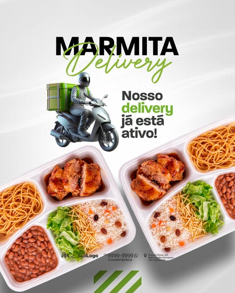 Marmita Delivery Cardápio e Promoção Semanal Social Media PSD Editável 5