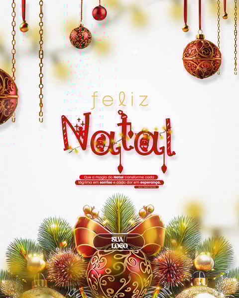FELIZ NATAL 25 DE DEZEMBRO AVISO INFORME HORÁRIO COMUNICADO SOCIAL MEDIA PSD EDITÁVEL