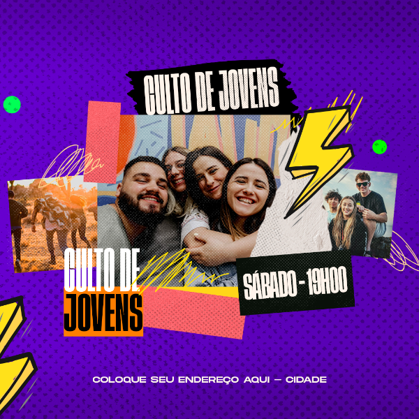 FLYER GOSPEL - CULTO JOVENS - FEED