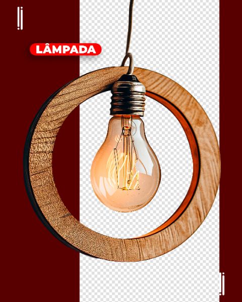 LÂMPADA COM MADEIRA | PARA COMPOSIÇÃO | IMAGEM SEM FUNDO | PSD EDITÁVEL