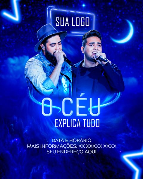 FLYER DE SHOWS E EVENTOS - I CÉU EXPLICA TUDO FORMATO FEED