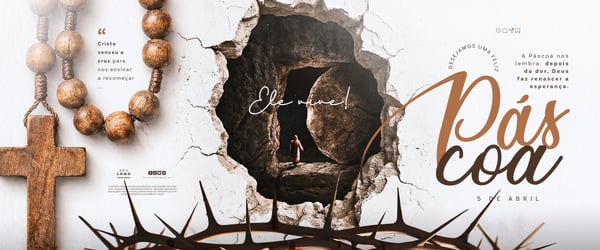 CARROSSEL FELIZ PÁSCOA CRISTÃO 5 DE ABRIL SOCIAL MEDIA PSD EDITÁVEL 1