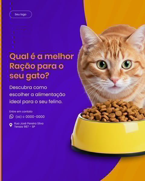 QUAL É A MELHOR RAÇÃO PARA O SEU GATO Figma Social Media Template