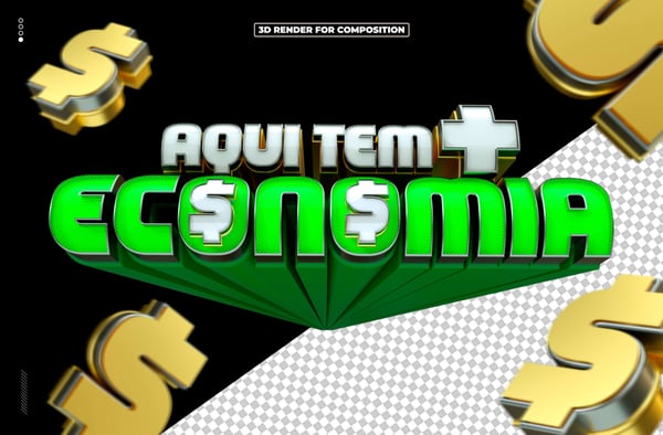 SELO 3D AQUI TEM ECONOMIA PARA COMPOSIÇÃO