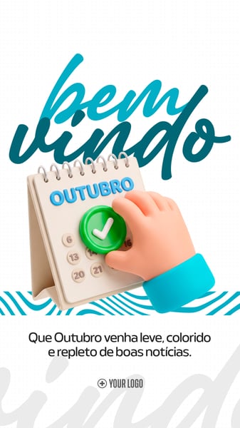 BEM VINDO OUTUBRO BANNER SOCIAL MEDIA FLYER PSD EDITÁVEL STORY