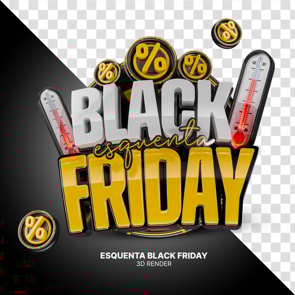 Selo 3D Esquenta Black Friday PNG