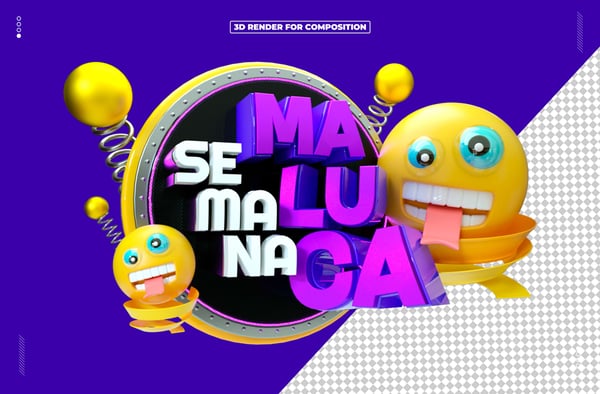 SELO 3D SEMANA MALUCA PARA COMPOSIÇÃO