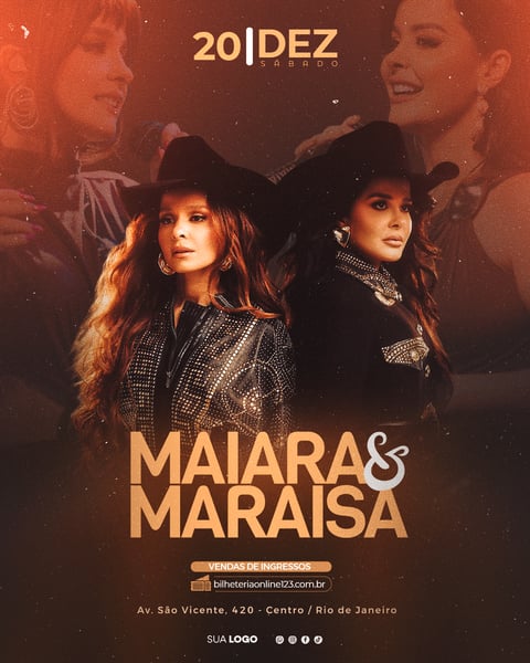 FLYER EVENTO SOCIAL MAIARA E MARAISA SERTANEJO SHOW BAILE FESTA SAMBA PAGODE