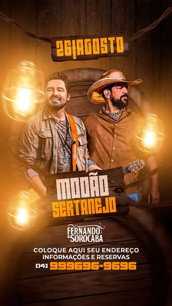 FLYER MODÃO SERTANEJO  - FERNANDO E SOROCABA