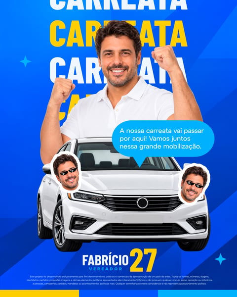 Template De Flyer Político Para Campanha De Vereador Com Carro Social Media PSD Editável