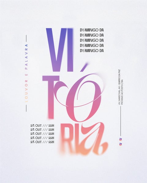 FLYER GOSPEL CULTO DOMINGO DE LOUVOR E ADORAÇÃO IGREJA SOCIAL MEDIA PSD EDITÁVEL