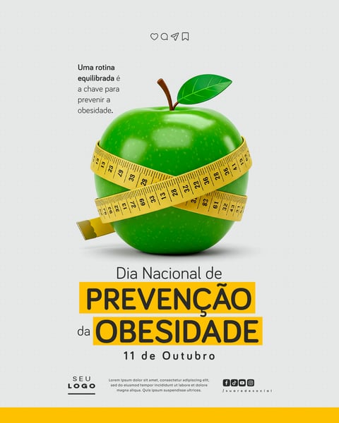 DIA NACIONAL DE PREVENÇÃO DA OBESIDADE 11 DE OUTUBRO SOCIAL MEDIA PSD EDITÁVEL 7