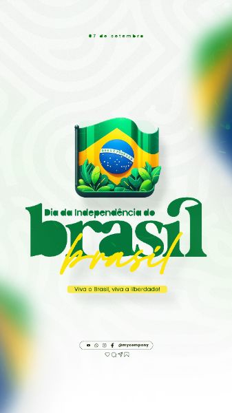 DIA DA INDEPENDÊNCIA DO BRASIL 07 DE SETEMBRO SOCIAL MEDIA FEED PSD EDITÁVEL