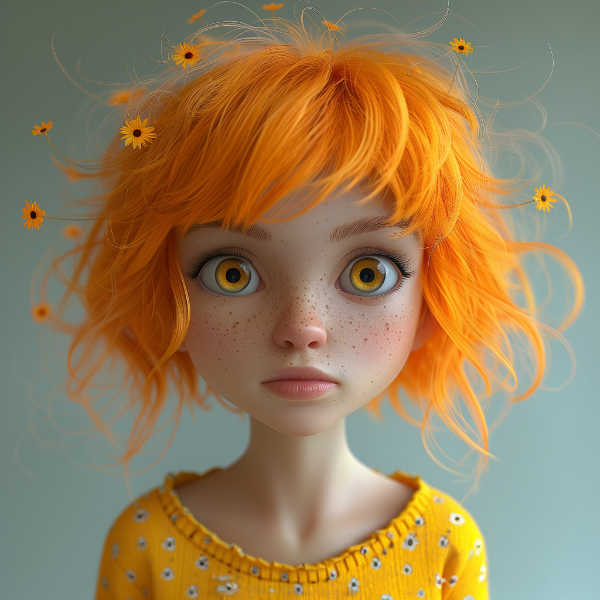 MENINA BONITA RUIVA | PERSONAGEM 3D | PIXAR DISNEY | IMAGEM