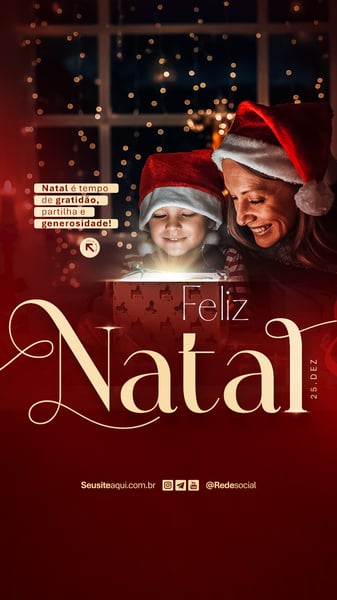 FELIZ NATAL 25 DE DEZEMBRO SOCIAL MEDIA PSD EDITÁVEL