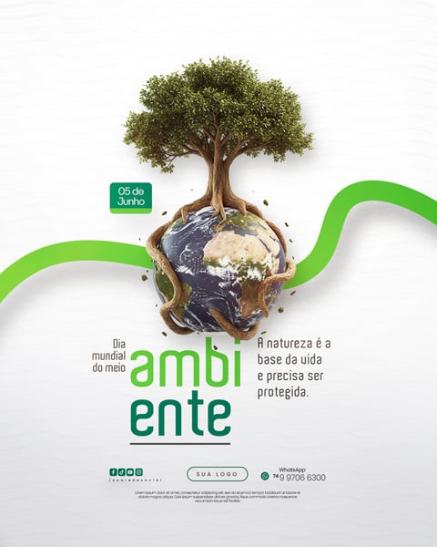05 DE JUNHO - DIA MUNDIAL DO MEIO AMBIENTE SOCIAL MEDIA PSD EDITÁVEL