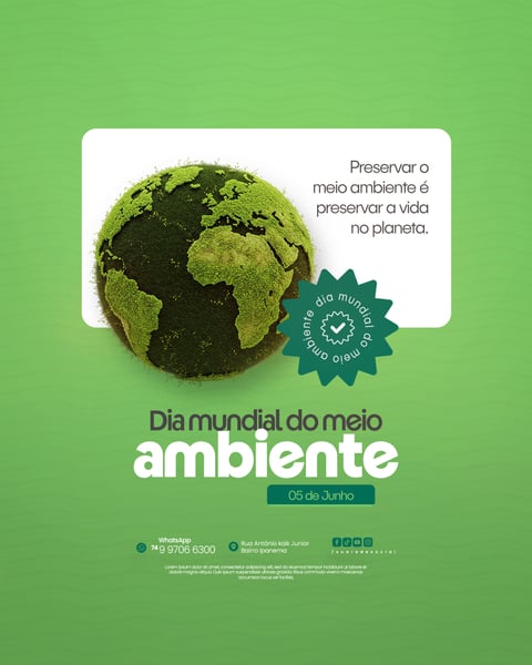05 DE JUNHO - DIA MUNDIAL DO MEIO AMBIENTE SOCIAL MEDIA PSD EDITÁVEL