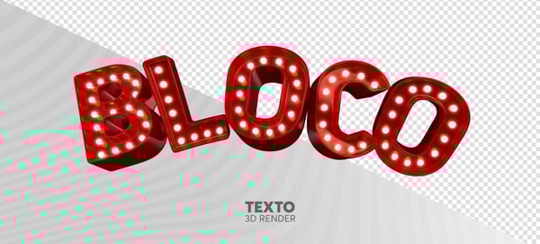 ELEMENTO 3D CARNAVAL BLOCO PNG