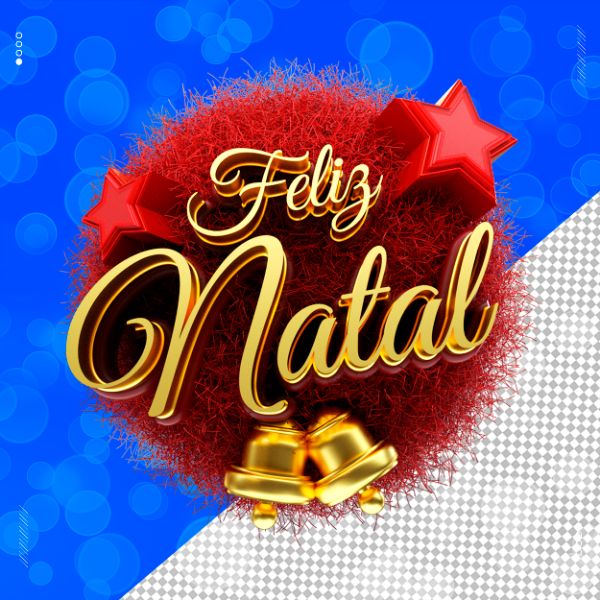 SELO 3D FELIZ NATAL PARA COMPOSIÇÃO