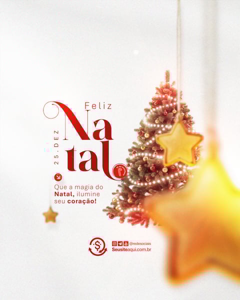 FELIZ NATAL 25 DE DEZEMBRO SOCIAL MEDIA PSD EDITÁVEL