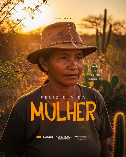 HOMENAGEM DIA DA MULHER 08 DE MARÇO SOCIAL MEDIA PSD EDITÁVEL 2