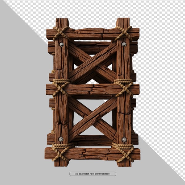 ELEMENTO 3D PNG ESTRUTURA DE MADEIRA3