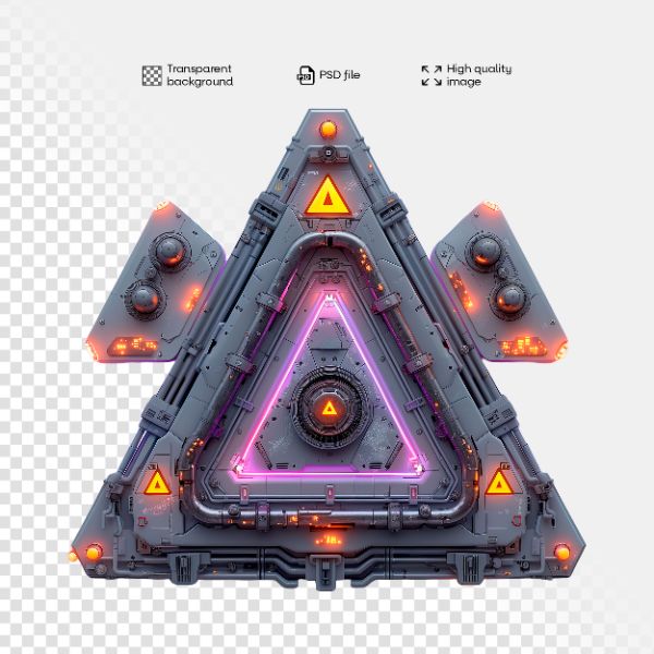 ELEMENTO 3D FUTURISTA | COM LUZES NEON | IMAGEM SEM FUNDO