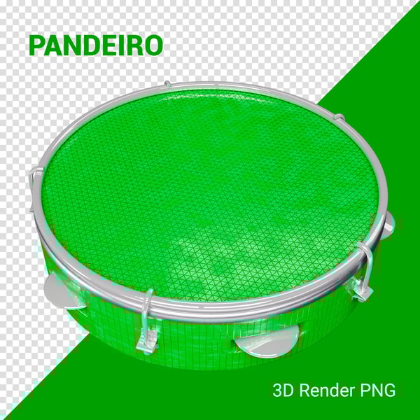PANDEIRO 3D CARNAVAL ELEMENTO PNG COMPOSIÇÃO SOCIAL MEDIA