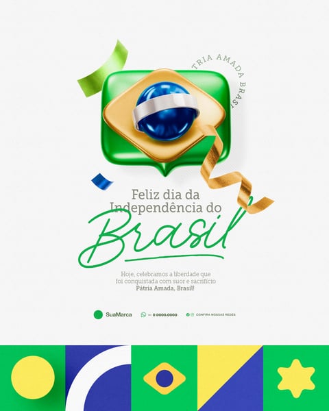 Dia da Independência do Brasil 07 de Setembro Social Media PSD Editável