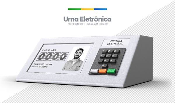 MOCKUP URNA ELETRÔNICA ELEIÇÕES BRASIL ELEMENTO 3D